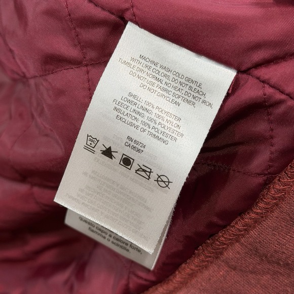 Columbia Women's Sherpa Lined Chore Hooded Jacket Red Zip Up Size M Lightweight - Picture 8 of 14